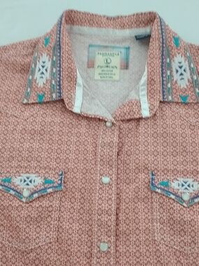 Panhandle Slim Western Snap Shirt in Rust with Turquoise Accents